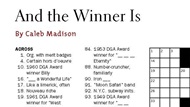 DGA Quarterly Spring 2011 Crossword And the Winner Is