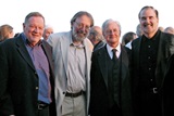 with fellow film critics Richard Schickel, Kenneth Turan and Richard Corliss at Cannes in 2004