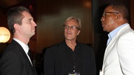 Consul General of France in Los Angeles, David Martinon chats with DGA Alternate Board Members Randal Kleiser and Carl Weathers.