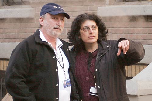 Herb Adelman working with director Gloria Munzio on Criminal Minds.