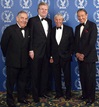 "60 Minutes" reporters Morley Safer and Mike Wallace join Honoree Don Hewitt and presenter Howard Stringer.