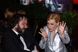 Peter Jackson and Cate Blanchett at the Lord of the Rings table.