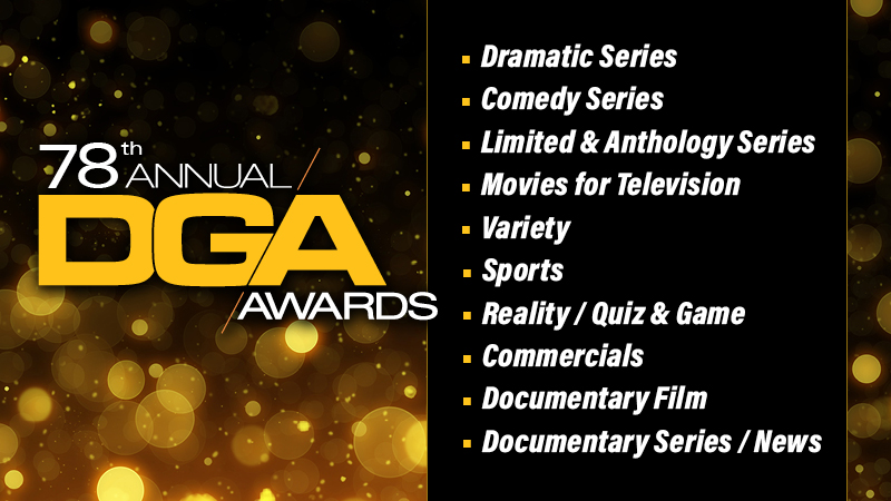78th Annual DGA Awards Televion, Commercials and Documentary Nominees