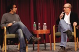 Iñárritu at Babel Q&A in New York with director Alex Gibney (moderator).