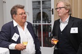 Directors Graham Baker and Franc Roddam enjoy the LCC reception.