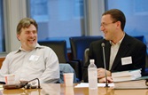  AD/SM/PA East Council Chair Dennis W. Mazzocco and DGA  Eastern Executive Director Russ Hollander at a New Members Orientation in New York in 2006 