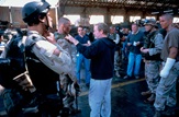 Ridley Scott on the set of Black Hawk Down